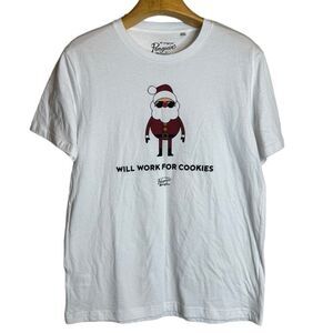 Original Penguin “Will Work For Cookies” Santa Christmas Shirt size Medium